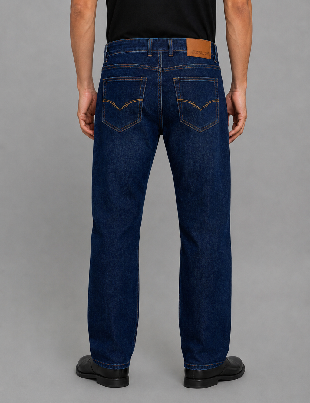 Deep Blue 5 Pocket Mid-Rise Slim Straight Fit Stretch Jeans RJ6384