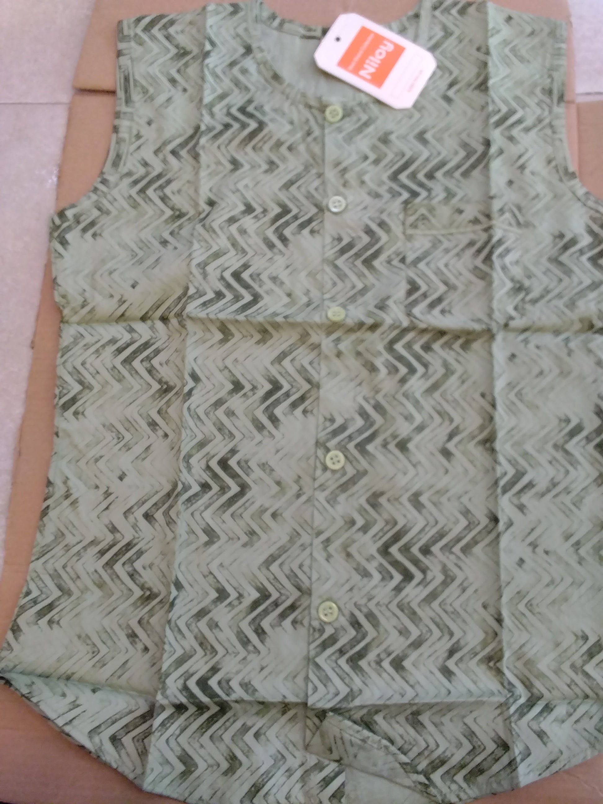 Boys Chevron Print Ethnic Waistcoat 174