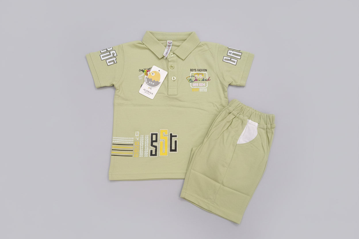 Boys Premium Polo T-Shirt & Pant Set – Casual Summer Outfit 313