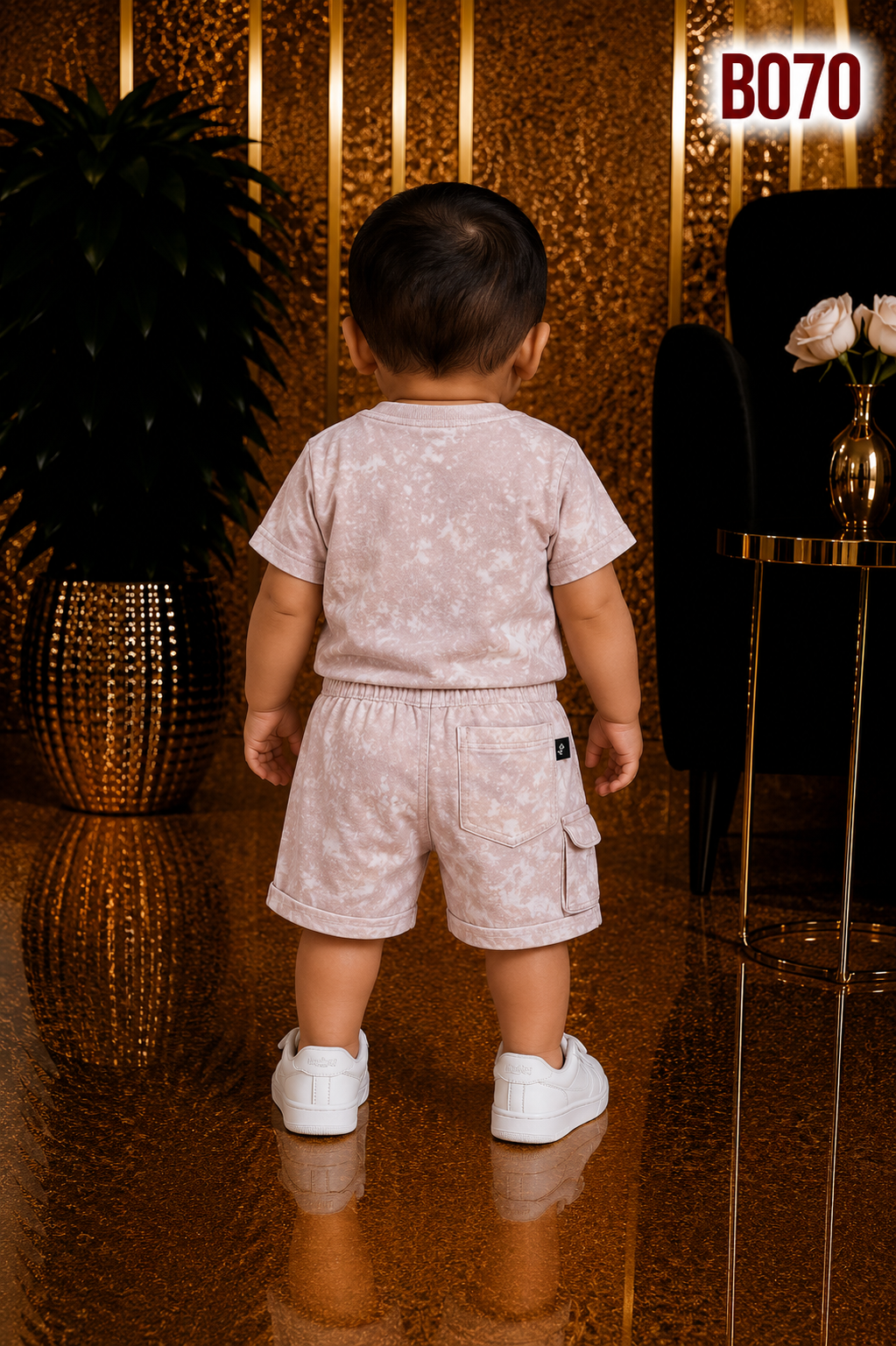 Boys Washed Cargo T-Shirt & Shorts Set-BO70