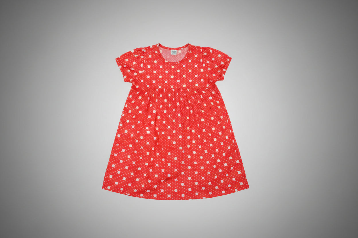 Girls Red Polka Dot Short Sleeve Jumpsuit