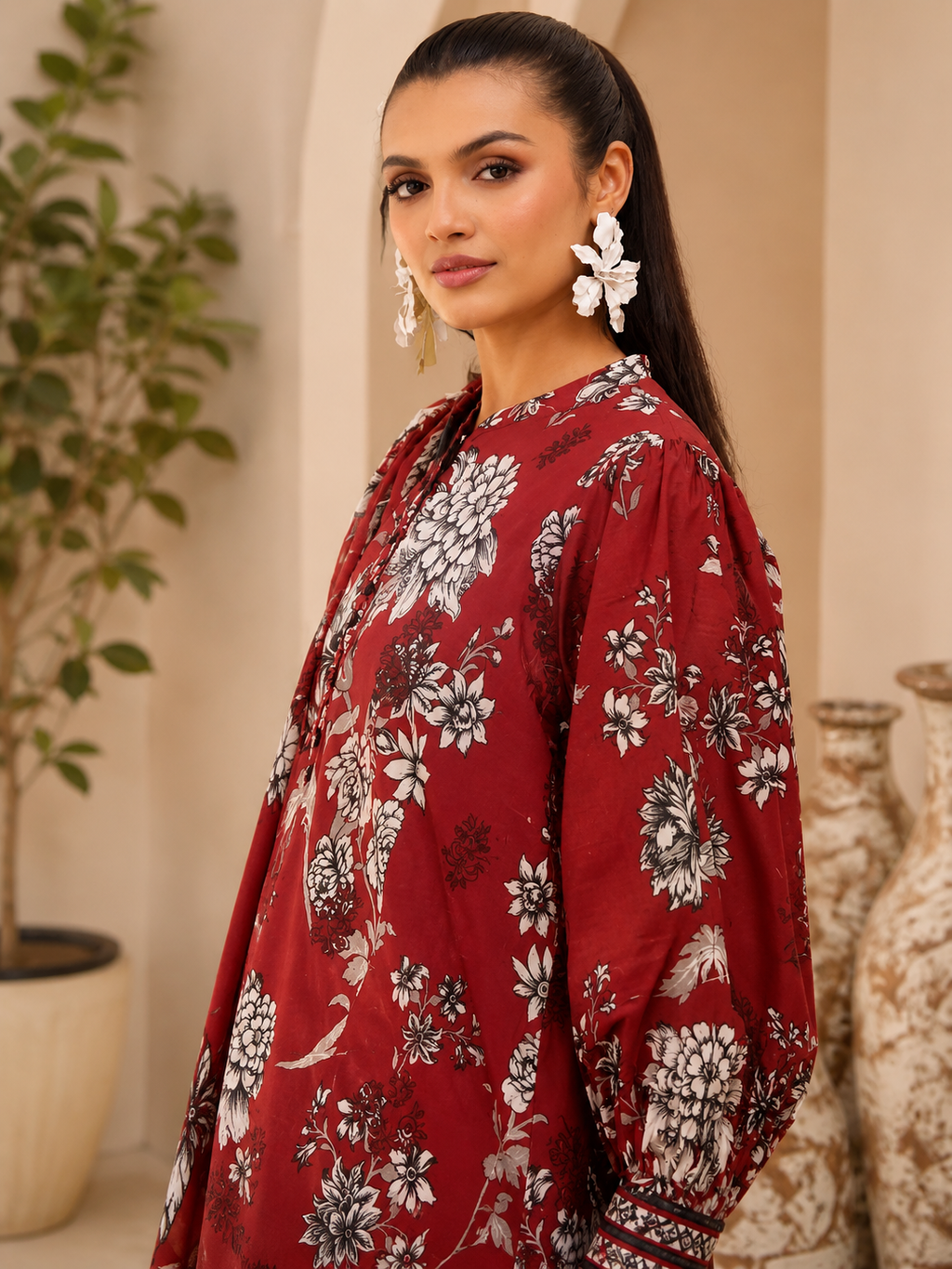 Luxury Digital Printed Lawn Three Piece Set -C295