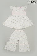 Baby Girls Floral Peplum Top & Bell Bottom Pant Set 1405
