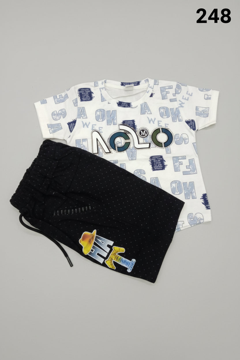 Kids Printed T-Shirt & Shorts Set – ACLO Design 248