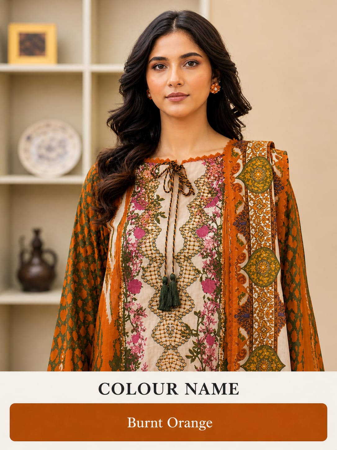 Luxury Digital Printed Lawn Three Piece Set-C257