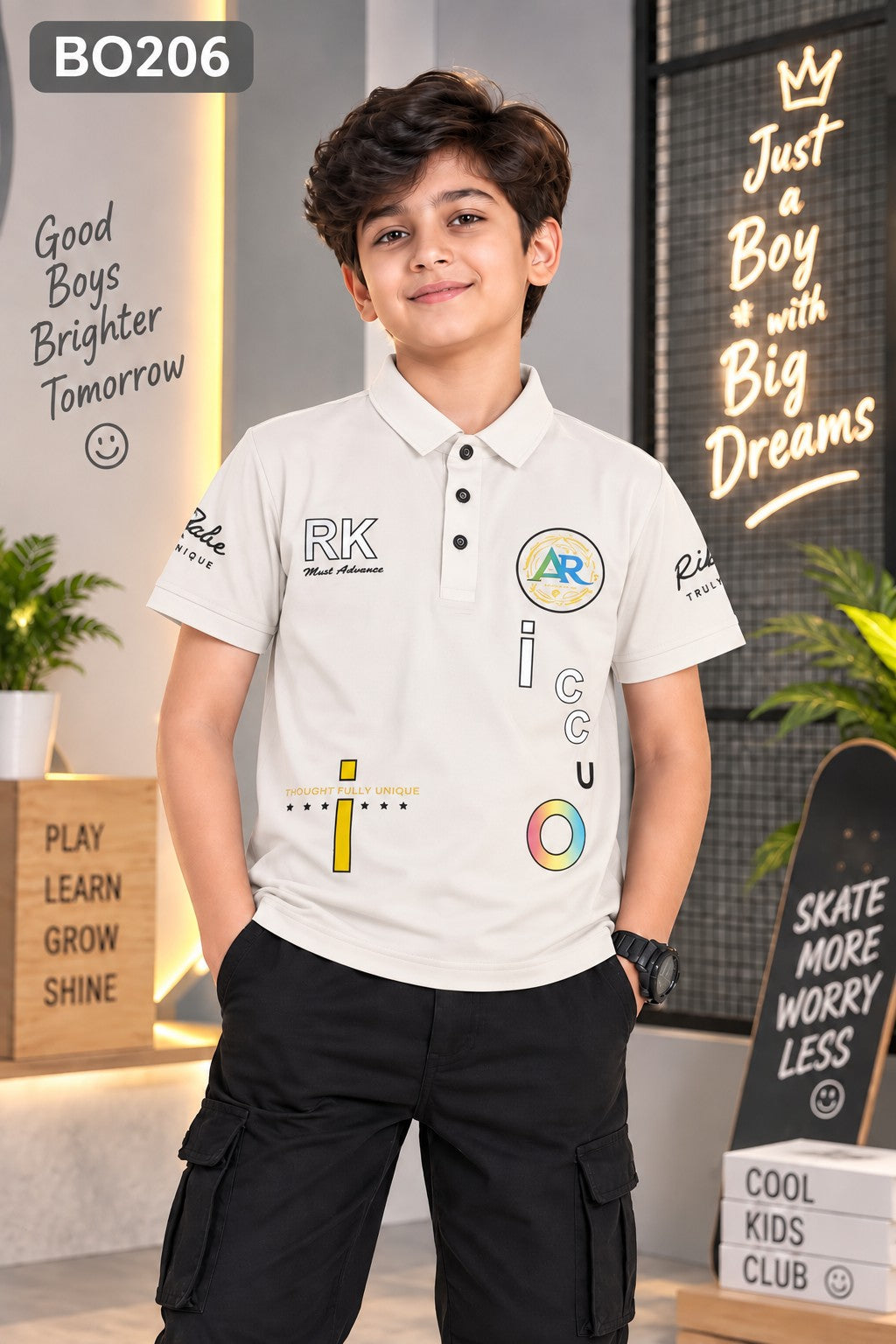 Boys Premium Graphic Polo T-Shirt Collection-BO206