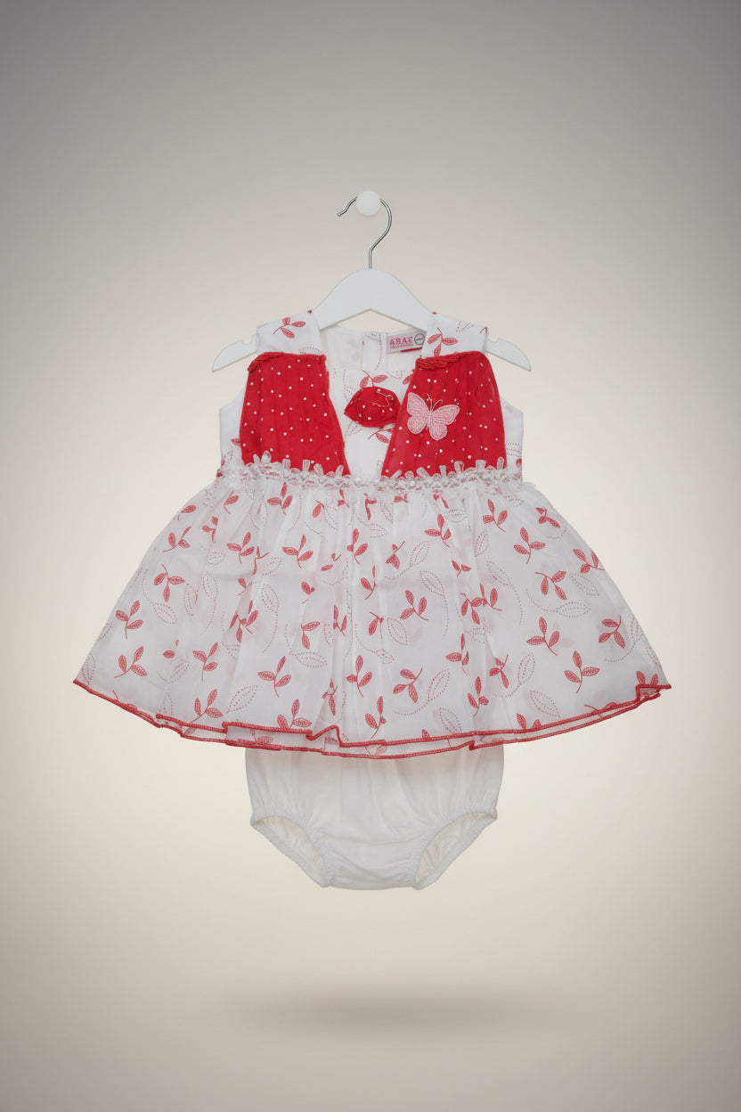 Baby Girl Floral Printed Dress Set with Bloomers 0092