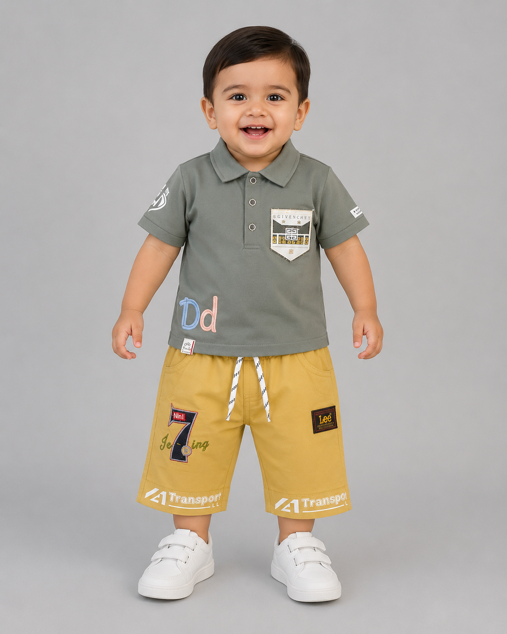 Boys Polo T-Shirt with Chest Pocket Patch Design 359
