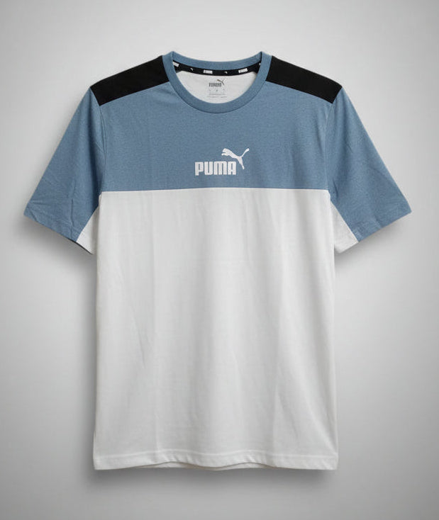 Mens Premium Blue & White T-SHIRT 010