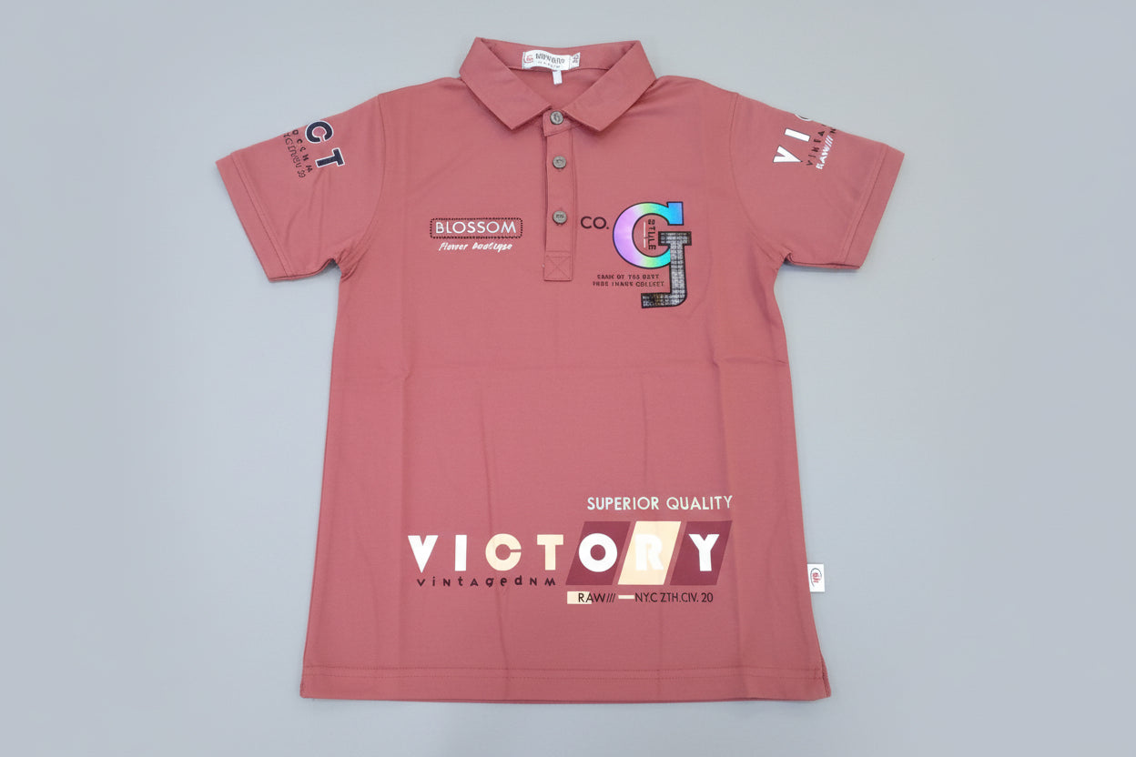 Boys Premium Polo T-Shirt – Victory Graphic Print (Kids Collection) 303