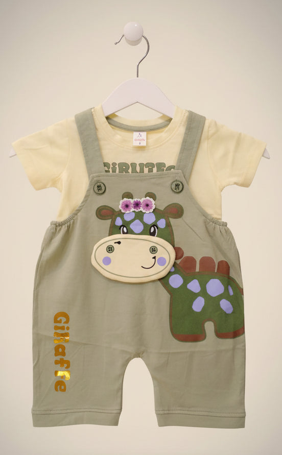 Baby Boy Cute Giraffe Dungaree Romper Set.131