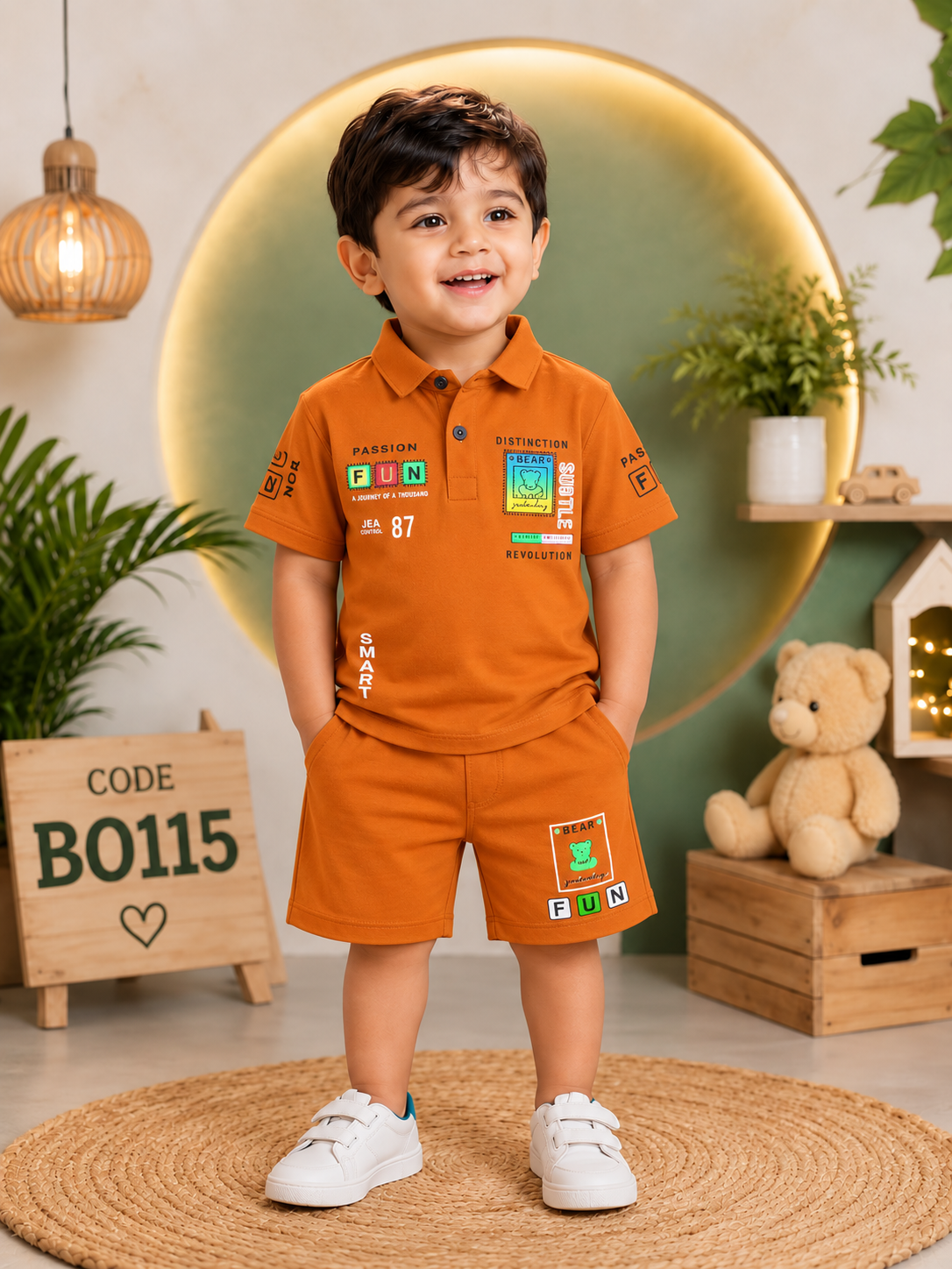 Boys’ Premium Polo T-Shirt & Shorts Set – BO115