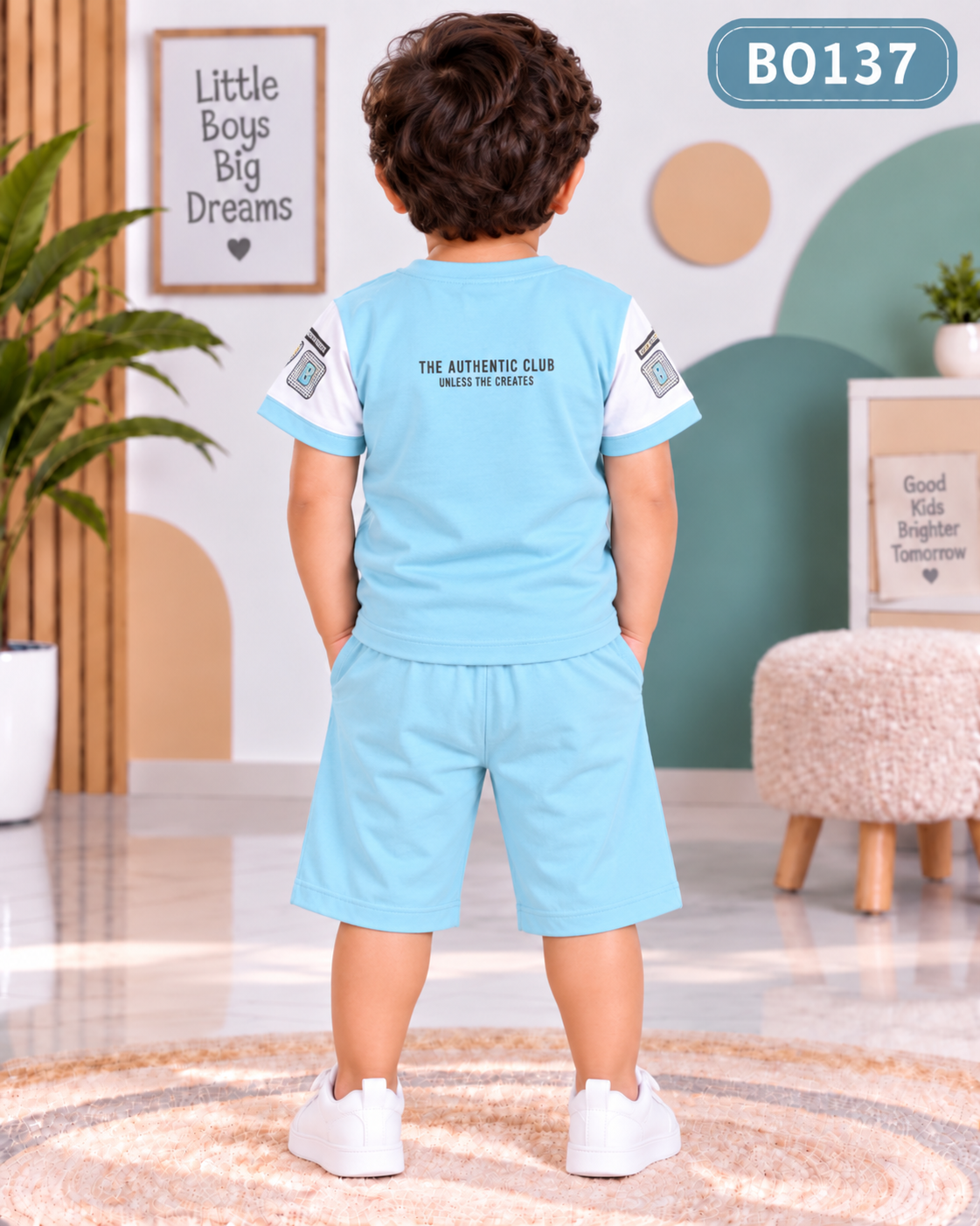 Boys Premium Graphic T-Shirt & Shorts Set-BO137