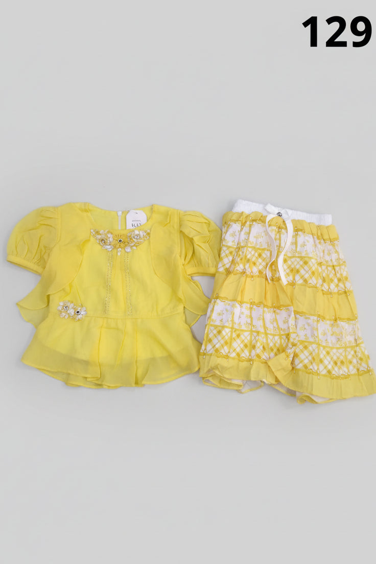 Girls Top & Printed Skirt Set 147