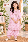 Girls’ Premium Floral Embroidered Tunic & Pant Set – GD17