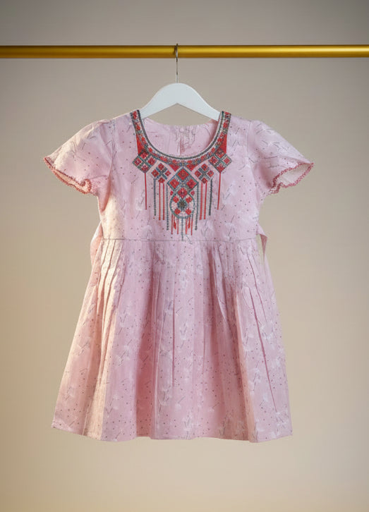 Girls Embroidered Party Wear Frock A80
