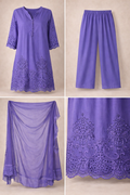 Luxury Soft Cotton Sequin Embroidered Three Piece 1171