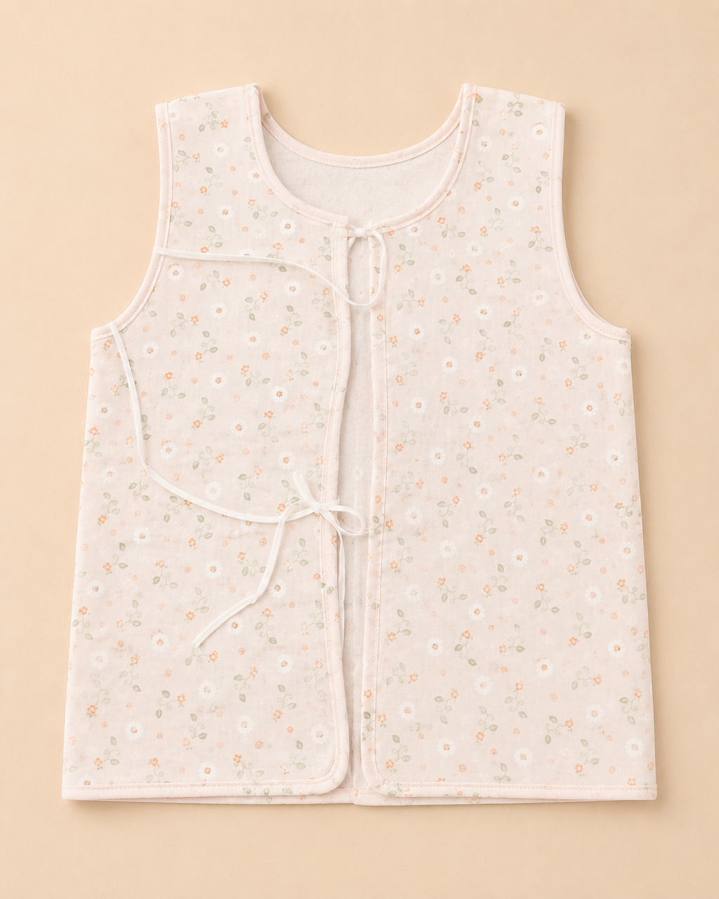 Baby Girls Soft Floral Tie-Front Sleeveless Vest-GD66