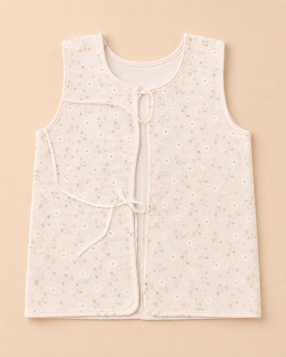 Baby Girls Soft Floral Tie-Front Sleeveless Vest-GD66
