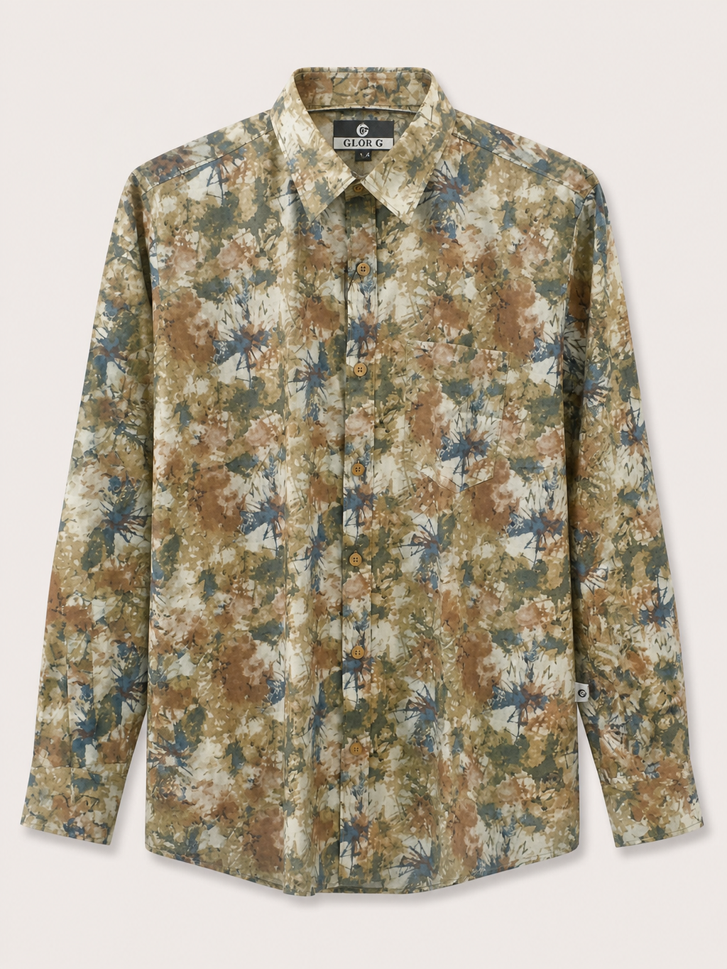 Premium Geometric Printed Long  Polo Shirt 475