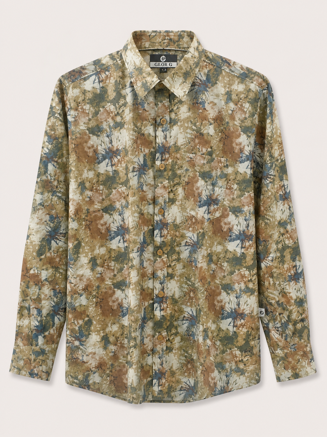 Premium Geometric Printed Long  Polo Shirt 475