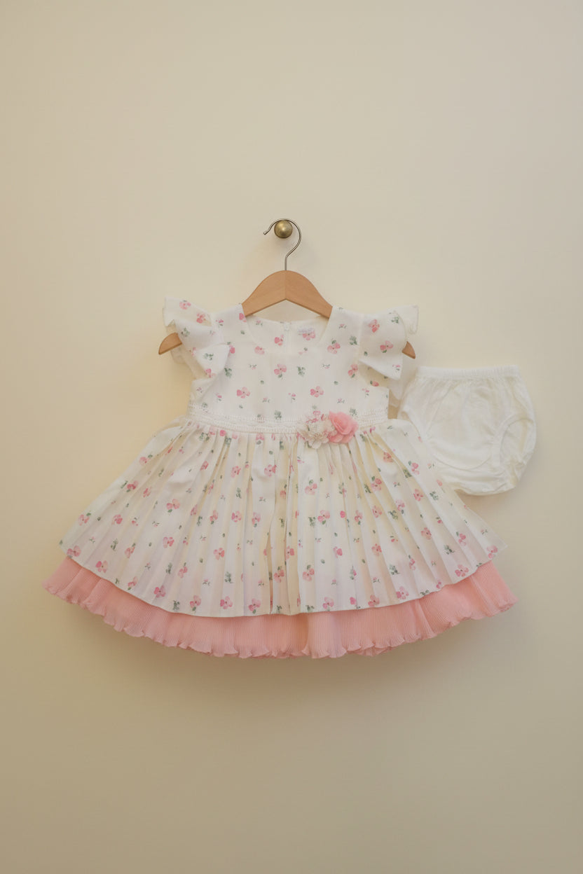 Baby Girls Floral Layered Party Dress Set with Bloomer 199