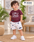 Premium Babe T-Shirt & Printed Shorts Set for Boys-BO202