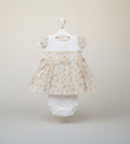 Baby Girls Floral Eyelet Dress with Bloomers Set 208