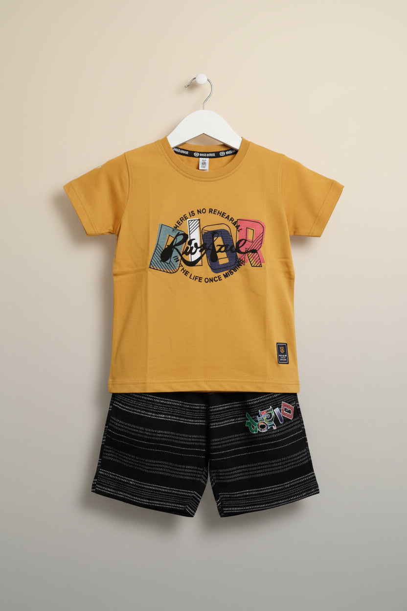 Kids “DIOR” Graphic T-Shirt & Printed Shorts Set – Summer Casual Edition...476..