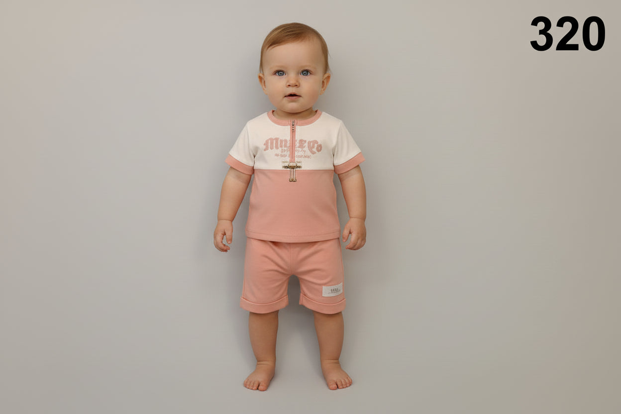 Kids Boys Color Block Printed T-Shirt & Jogger Pants Set 320