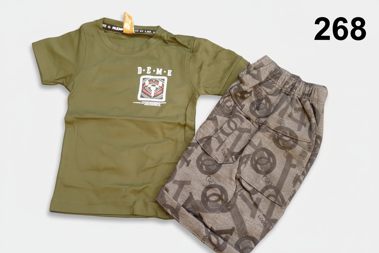 Boys D.E.M.E Graphic T-Shirt & Cargo Pant Set 268