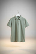 Boys Premium Polo Shirt – Soft Cotton Piqué 155 Sage Green