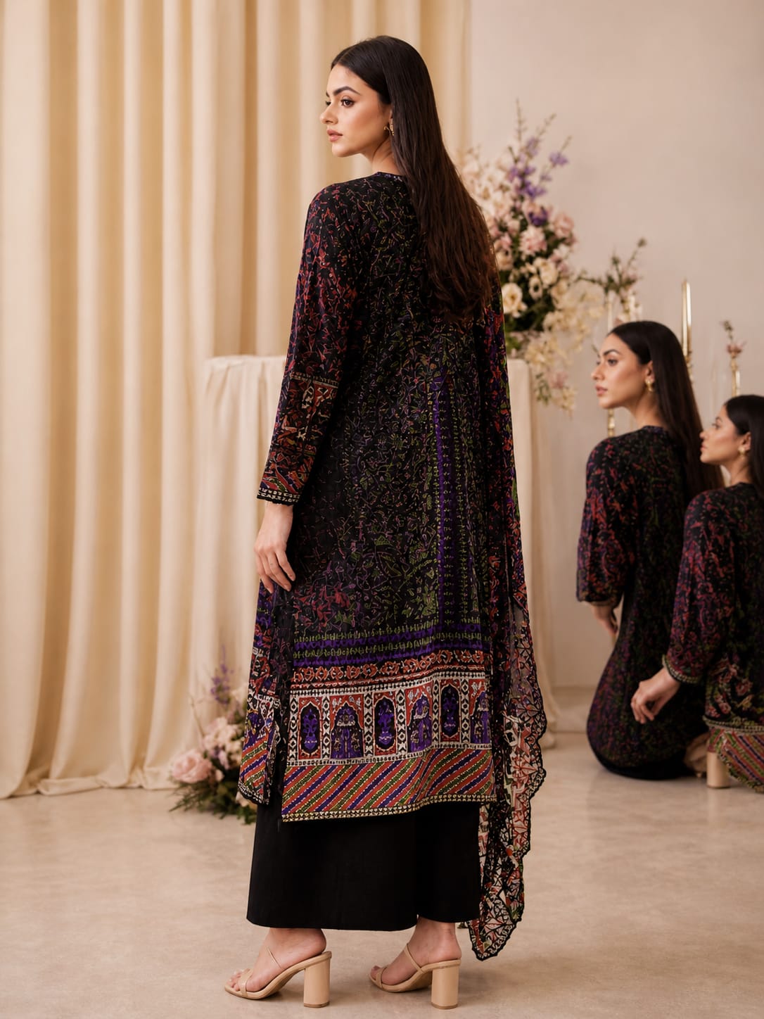 Luxury Digital Printed Lawn Three Piece Set-C244