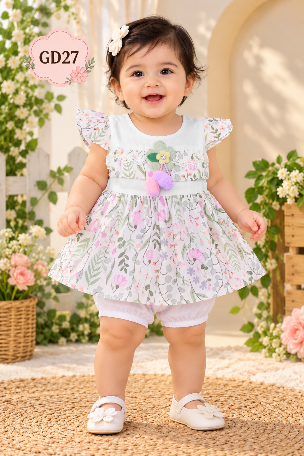 Premium Baby Girls Floral Nima & Bloomer Set-GD27