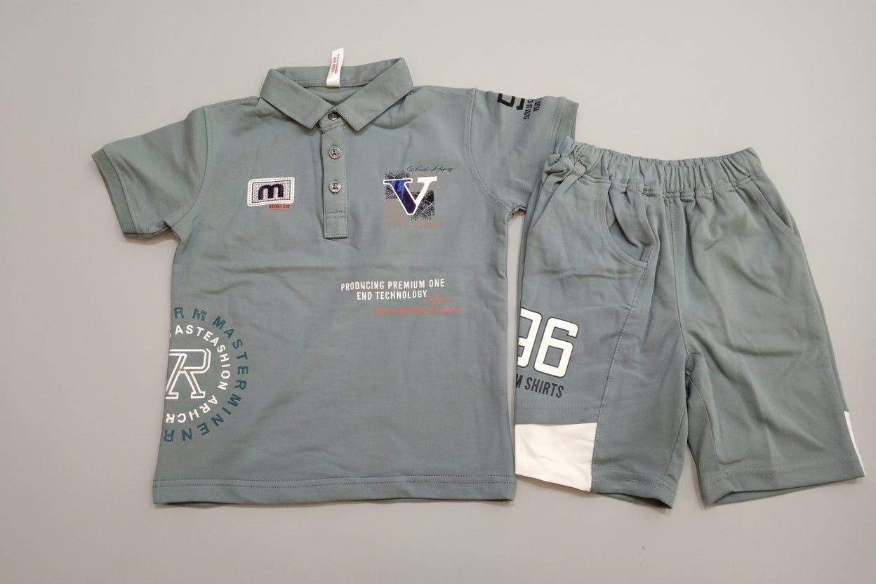 Boys Premium Polo T-Shirt & Shorts Set 322