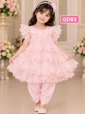 Premium Girls Lace Tulle Top & Dhoti Pant Set – GD83