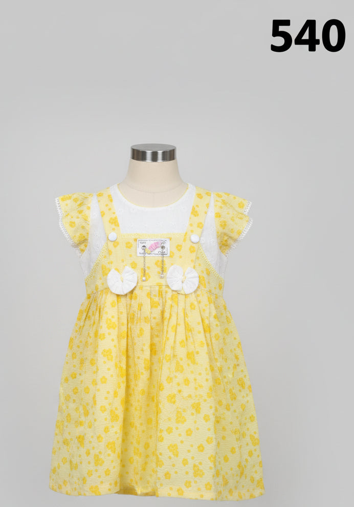 Girls Floral Chiffon Party Dress with Bow Detail 540