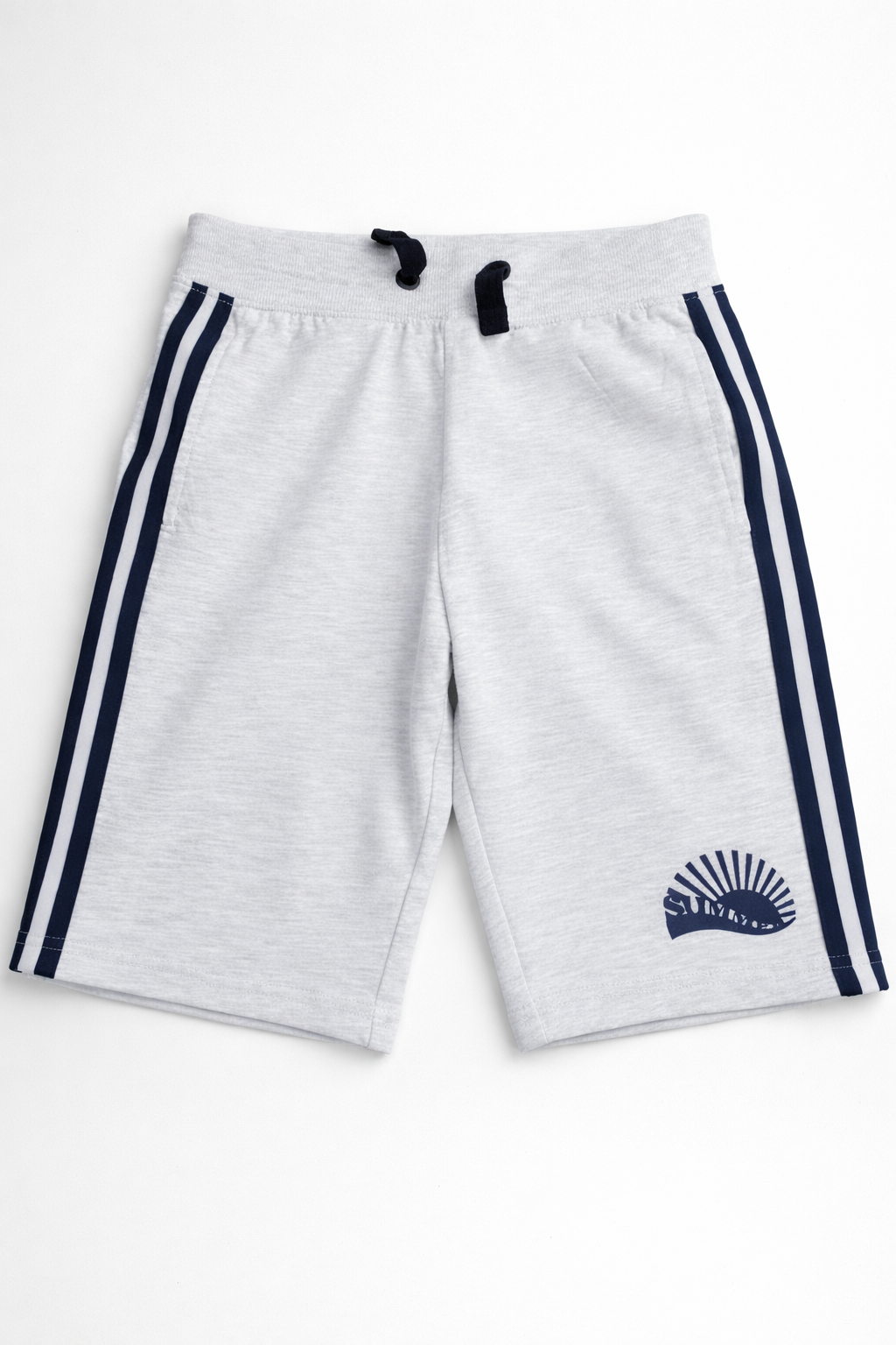 Men’s Charcoal Casual Knit Shorts with Drawstring 2314