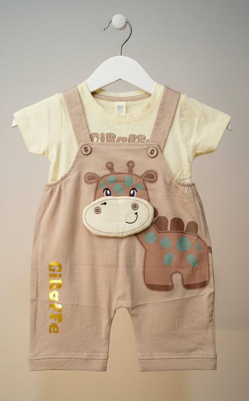 Baby Boy Cute Giraffe Dungaree Romper Set.131