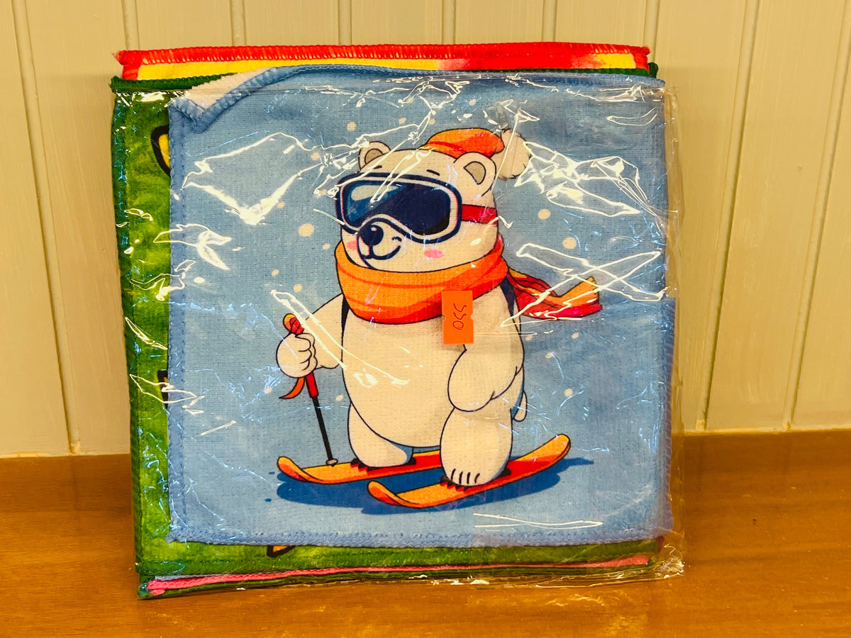 Baby Cartoon Printed Soft Washcloth / Face Towel (Multi Design Pack) 505