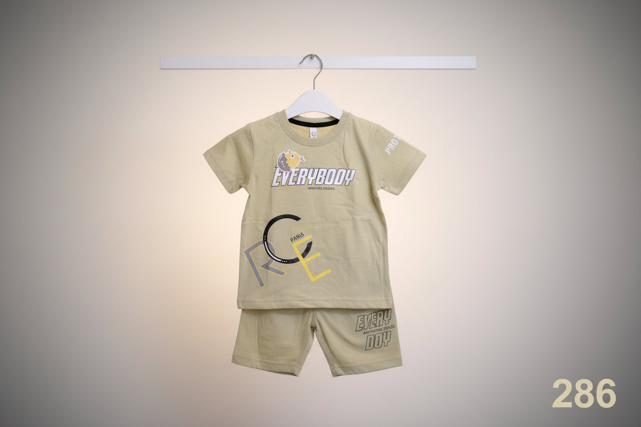 Kids Graphic T-Shirt & Jogger Pant Set – Casual Two Piece Outfit 286