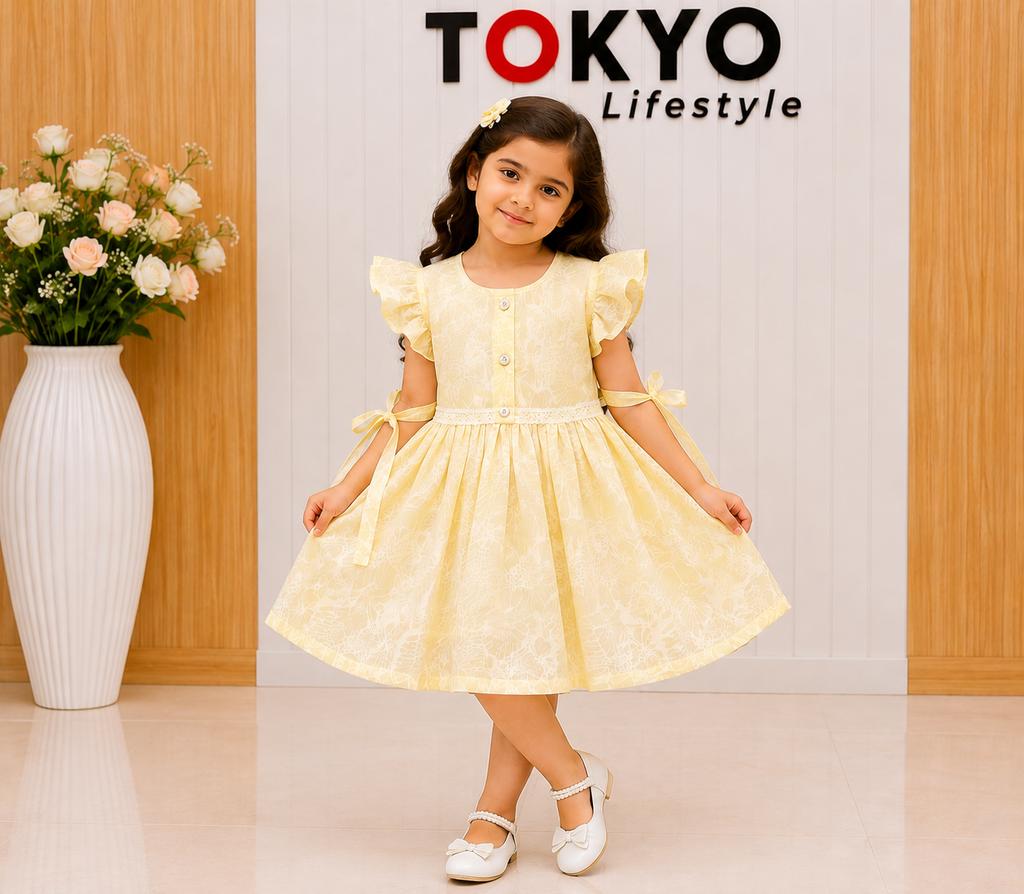 Baby Girl Soft Jacquard Party Dress Set with Inner Brief 0197