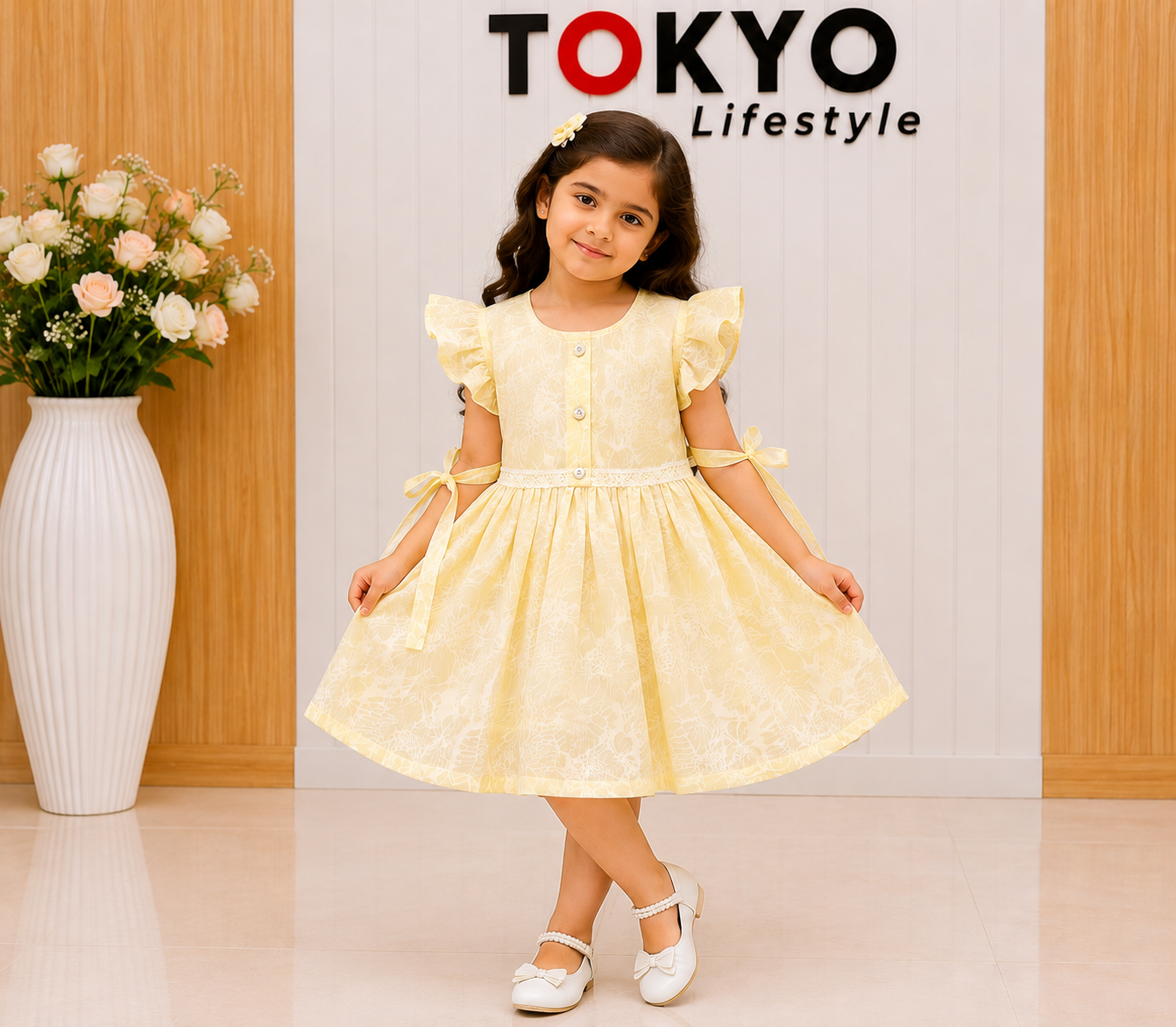 Baby Girl Soft Jacquard Party Dress Set with Inner Brief 0197