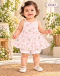 Baby Girls Floral Frill Frock with Bloomers – GD42