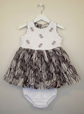 Girls Floral Embroidered Sleeveless Dress with Printed Skirt & Inner.205.