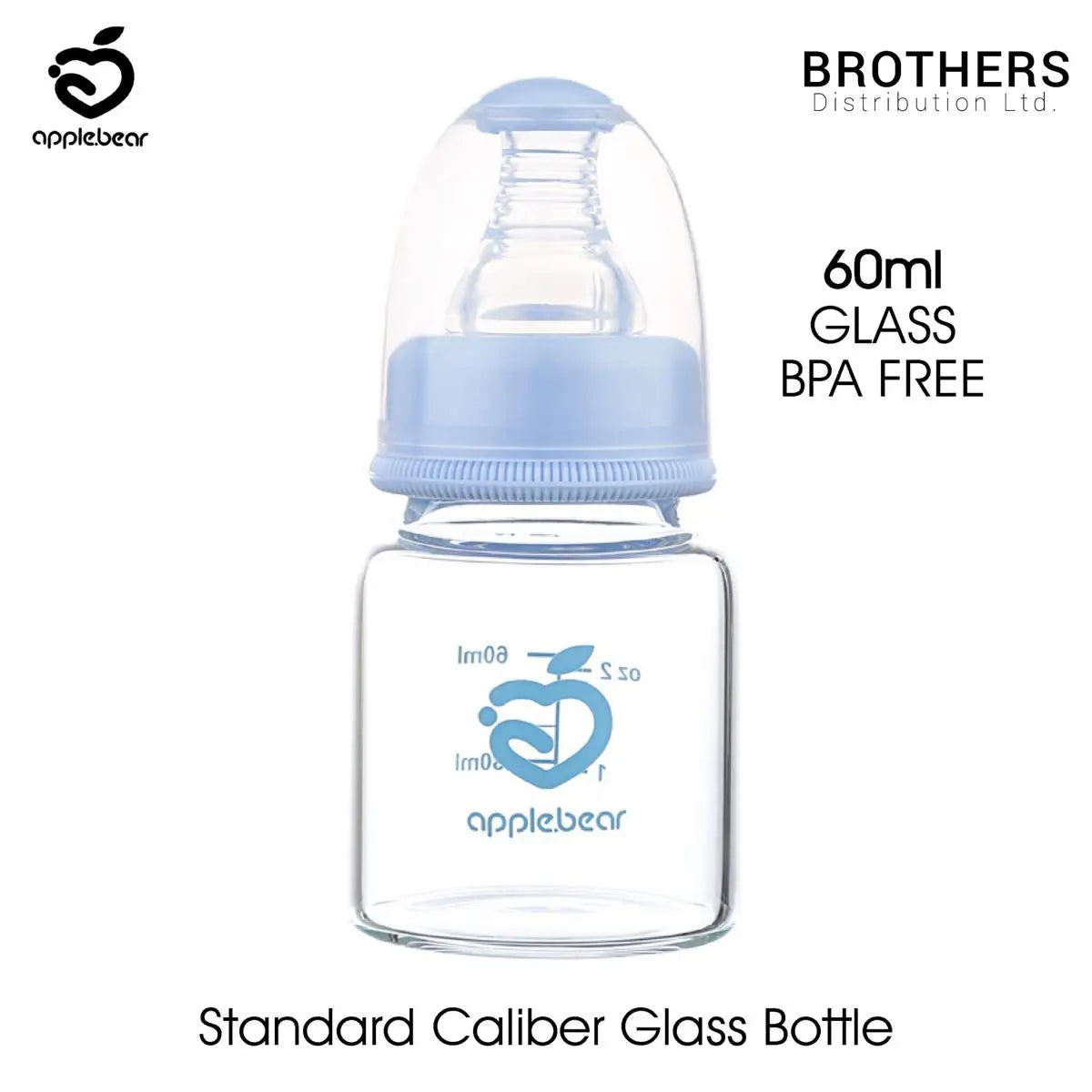 Applebear Glass Feeding Bottle 60ml -C1021