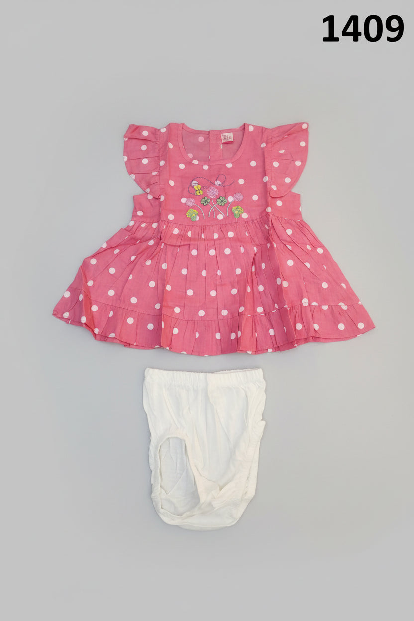 Baby Girl Frock with Diaper Cover Set A98