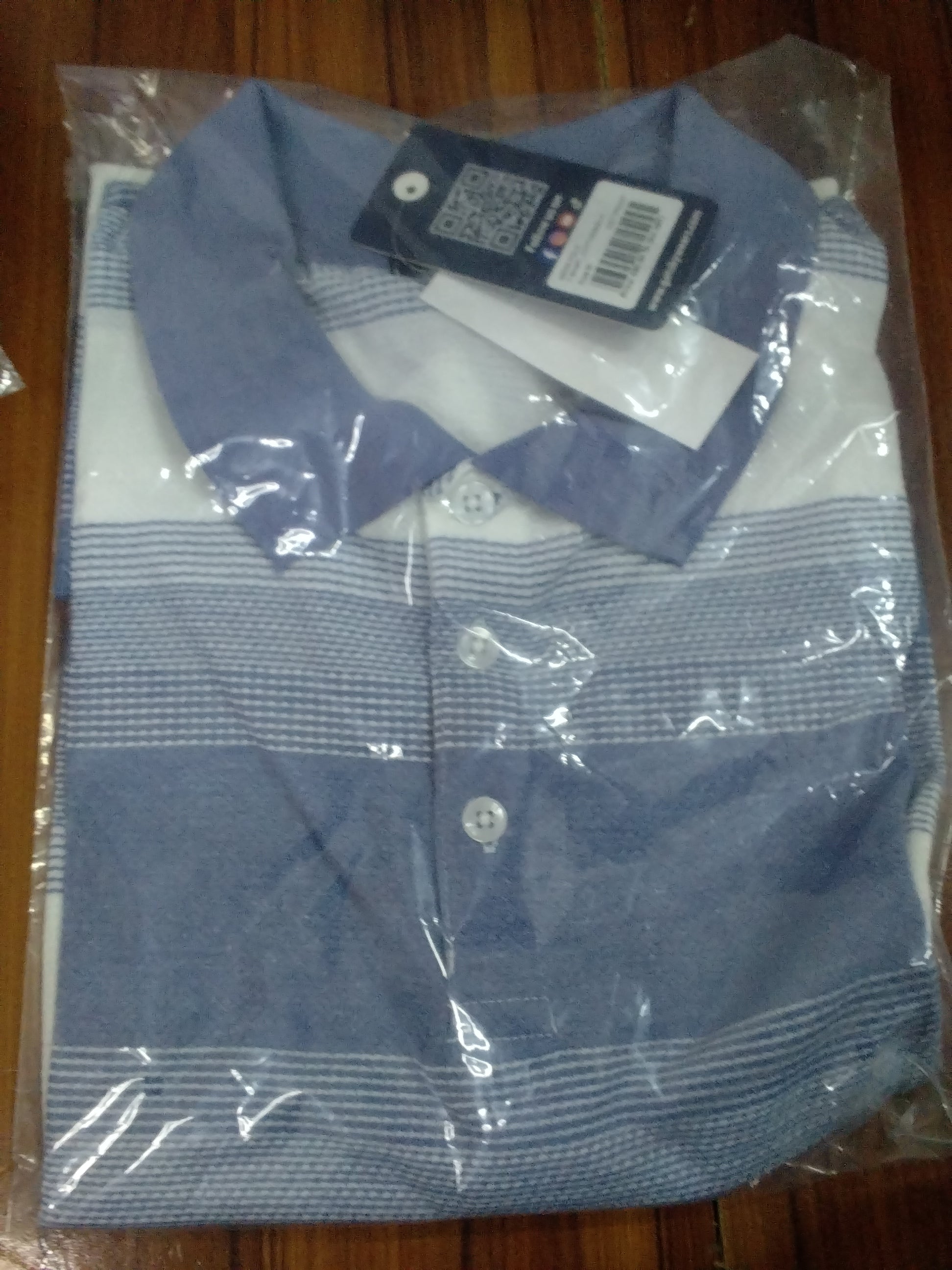 GATSBY Mans Polo T-SHIRT _ Cotton & Silk KE2615 Sky Print