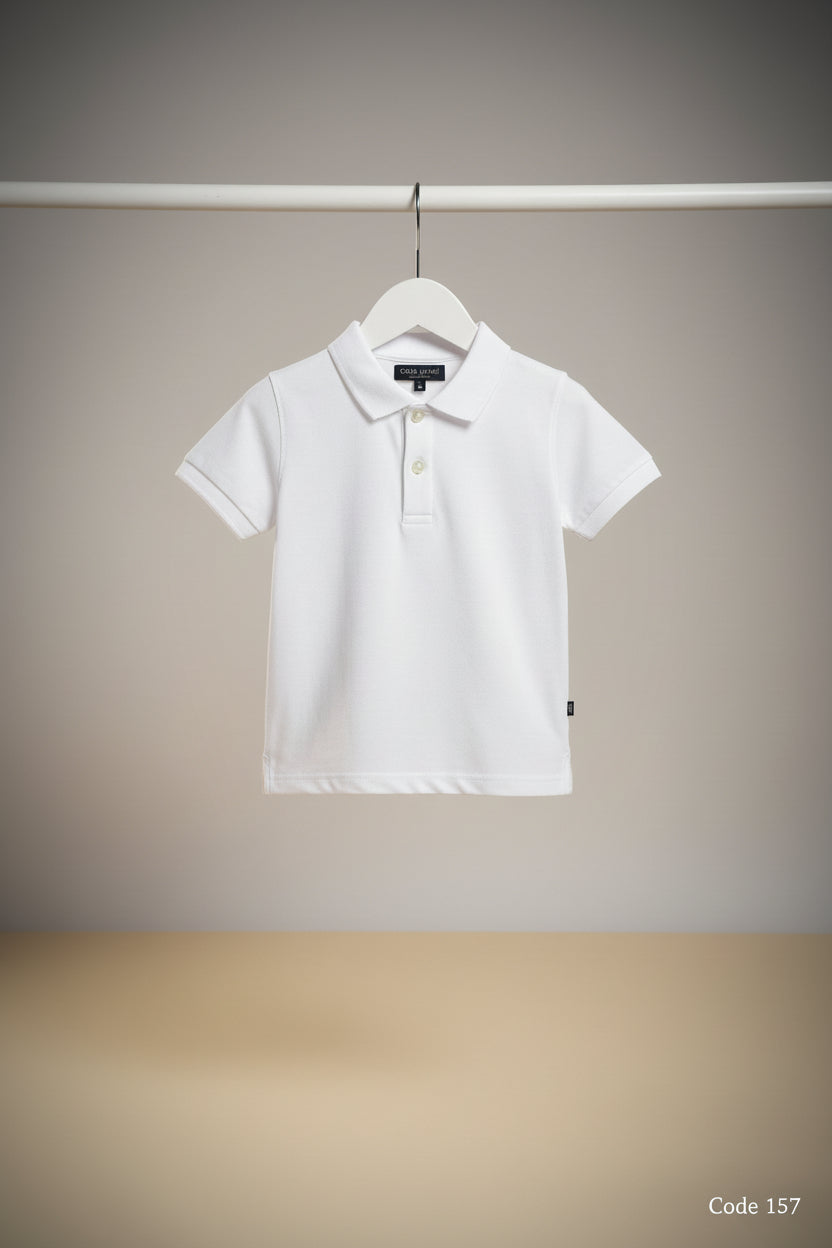 Boys Premium Polo Shirt – Soft Cotton Piqué 157 white