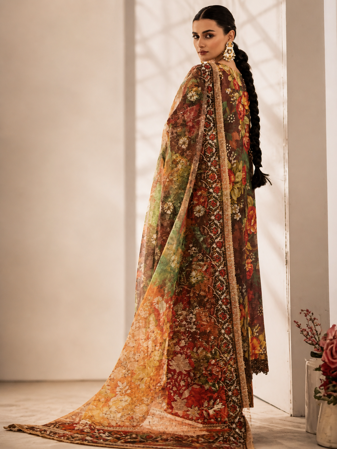 Luxury Digital Printed Lawn Three Piece Set -C351